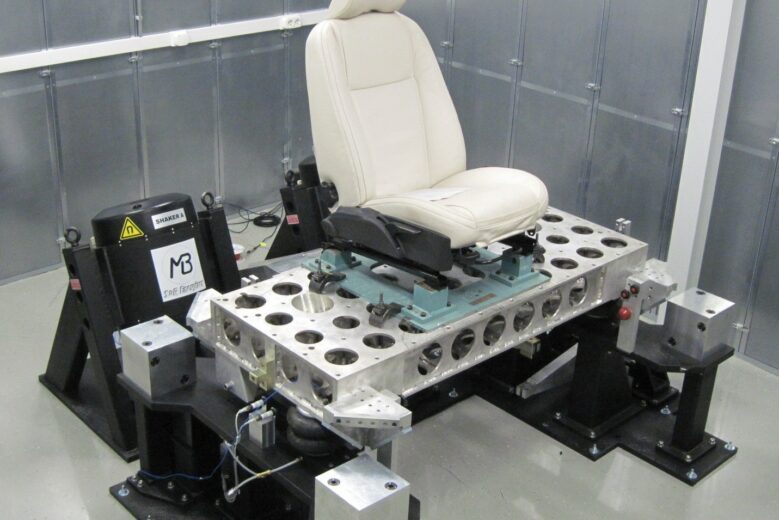 a vertical pitch and roll 4D system testing an automotive dash assembly  